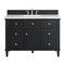 James Martin Vanities 48'' Single Vanity, Black Onyx w/ 3 CM White Zeus Quartz Top 424-V48-BKO-3WZ - alternate 1